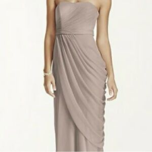 David’s Bridal Chiffon Dress Size 2 Biscotti, Wedding, Bridesmaid